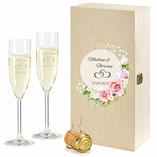 2 Leonardo Sektgläser mit Geschenkbox und Gravur Rose Paar zur Hochzeit Geschenkidee Sekt-Gläser graviert 2 Leonardo Sektgläser mit Geschenkbox und Gravur Rose Paar zur Hochzeit Geschenkidee Sekt-Gläser graviert von FORYOU24