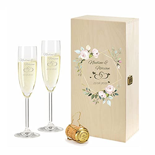 FORYOU24 2 Leonardo Sektgläser mit Geschenkbox und Gravur Lovers Paar zur Hochzeit Geschenkidee Sekt-Gläser graviert von FORYOU24