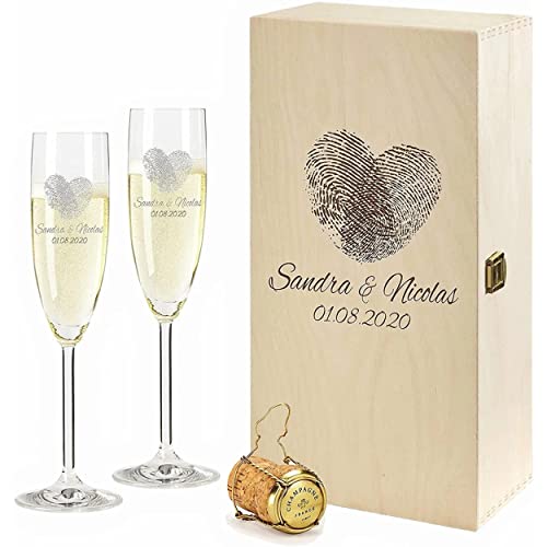 FORYOU24 2 Leonardo Sektgläser mit Gravur in Geschenkbox | Fingerprints | zur Hochzeit Geschenkidee Sektglas-Set graviert FORYOU24 2 Leonardo Sektgläser mit Gravur in Geschenkbox | Fingerprints | zur Hochzeit Geschenkidee Sektglas-Set graviert von FORYOU24