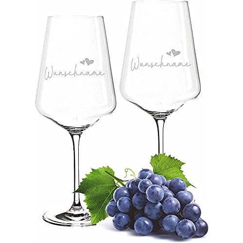 FORYOU24 2 Leonardo Weingläser Puccini mit personalisierter Gravur Wunschname Geschenk zur Hochzeit, Verlobung & Jahrestag EIN perfektes Hochzeitsgeschenk von FORYOU24