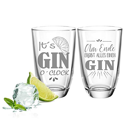 FORYOU24 2er Set Gin-Gläser - Gin o Clock & Am Ende - Geschenk für Gute Freunde & Partner - Gin-Geschenkset + Gin-Tonic FORYOU24 2er Set Gin-Gläser - Gin o Clock & Am Ende - Geschenk für Gute Freunde & Partner - Gin-Geschenkset + Gin-Tonic von FORYOU24