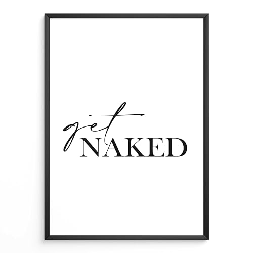 FORYOU24 Badezimmer Deko Bilder | hochwertiger Kunstdruck | schwarz weiß Wandbilder | WC Deko | Premium Druck get naked von FORYOU24