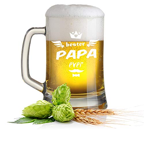 FORYOU24 Bierkrug Bierseidel mit Gravur Motiv Bester Papa Ever- Geschenkidee Bierglas graviert Vatertag von FORYOU24