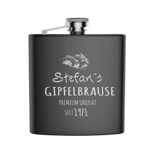 FORYOU24 Edelstahl Flachmann mit Gravur Guipfelbrause Geschenk für Papa Opa Onkel Freund zu Weihnachten, Geburtstag von FORYOU24