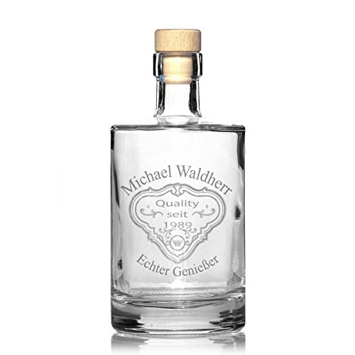 FORYOU24 Edle Whiskeykaraffe mit Gravur Patch II Whisky-Flasche graviert Vatertag Geburtstag Geschenkidee von FORYOU24