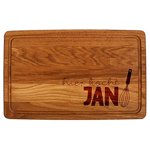 FORYOU24 Holz Schneidebrett dunkel mit Gravur Motiv 09 - personalisiert mit Wunsch-Name Küchenbrett Kochbrett graviert Geschenkidee von FORYOU24