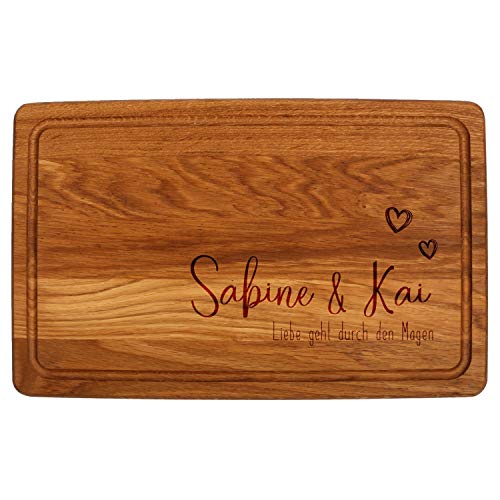 FORYOU24 Holz Schneidebrett dunkel mit Gravur Motiv 10 - personalisiert mit Wunsch-Namen Küchenbrett graviert als Geschenkidee zur Hochzeit FORYOU24 Holz Schneidebrett dunkel mit Gravur Motiv 10 - personalisiert mit Wunsch-Namen Küchenbrett graviert als Geschenkidee zur Hochzeit von FORYOU24