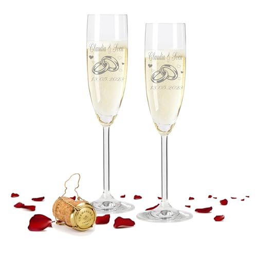 FORYOU24 Leonardo 2 Sektgläser mit Gravur des Namens zur Hochzeit Motiv Ringe Sekt-Glas graviert Geschenkidee FORYOU24 Leonardo 2 Sektgläser mit Gravur des Namens zur Hochzeit Motiv Ringe Sekt-Glas graviert Geschenkidee von FORYOU24