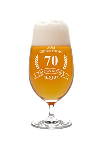 FORYOU24 Leonardo Pilstulpe mit Geburtstags-Gravur Motiv 70 Jahre - Geschenkidee zum Geburtstag Bierglas graviert FORYOU24 Leonardo Pilstulpe mit Geburtstags-Gravur Motiv 70 Jahre - Geschenkidee zum Geburtstag Bierglas graviert von FORYOU24