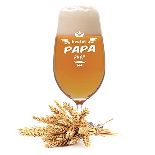 FORYOU24 Leonardo Pilstulpe mit Gravur Motiv Bester Papa Ever - Geschenkidee Bierglas graviert Vatertag von FORYOU24