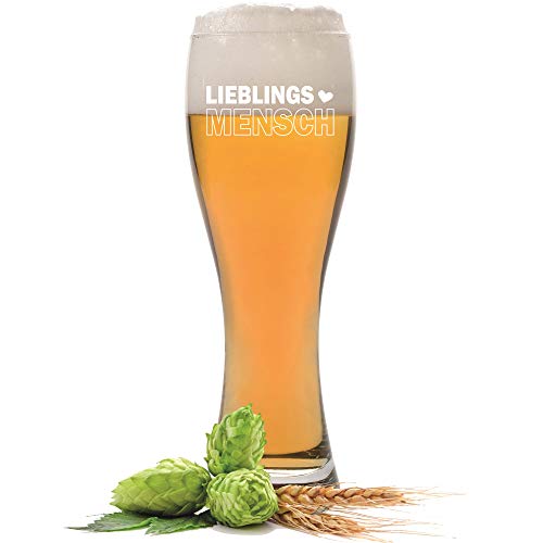 FORYOU24 Leonardo Weizenglas mit Gravur Motiv Lieblingsmensch- Geschenkidee Bierglas graviert Vatertag von FORYOU24