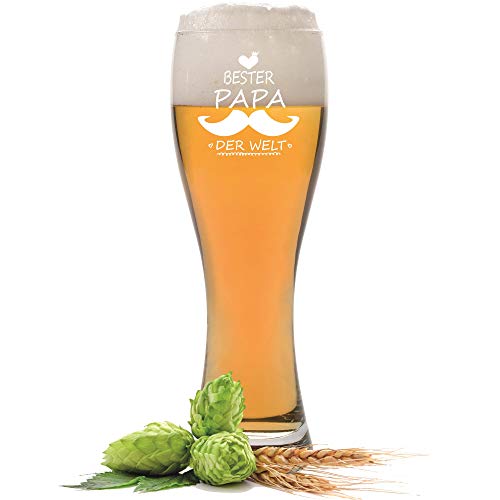 FORYOU24 Leonardo Weizenglas mit Gravur Motiv Bester Papa II- Geschenkidee Bierglas graviert Vatertag von FORYOU24