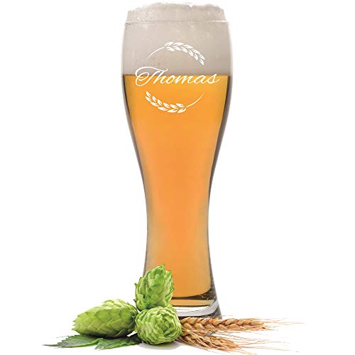 FORYOU24 Leonardo Weizenglas mit Gravur Motiv Vintage - Geschenk für Männer ideal als Vatertagsgeschenk 0,5l - Bierglas mit Gravur - Weizenbierglas als Geburtstagsgeschenk für Männer von FORYOU24