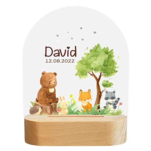 FORYOU24 Personalisiertes Baby Nachtlicht als Geschenk zur Geburt - personalisierte Geschenke zur Taufe - Kinder Baby Lampe Junge & Mädchen in Kinderzimmer - Babygeschenk personalisiert 014 von FORYOU24