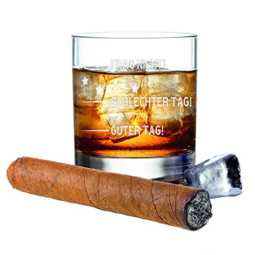 FORYOU24 Whiskeyglas mit "guter Tag, schlechter Tag" Gravur Geburtstag Geschenkidee Whisky-Glas graviert von FORYOU24