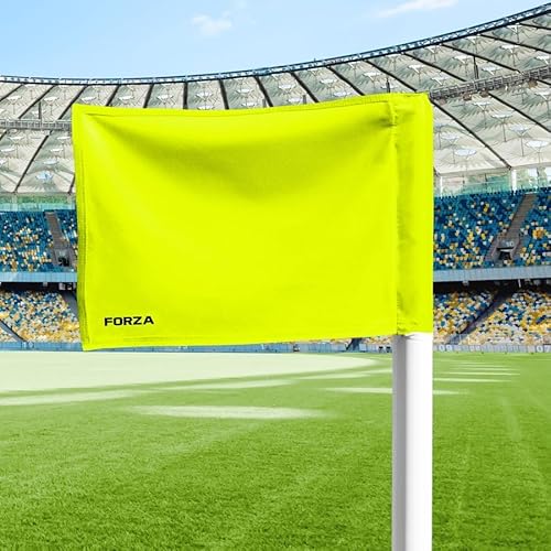 FORZA Ersatz-Eckfahnen für Fußball [4er-Pack] | Robuste Polyesterfahnen für Standard- und Profi-Flaggen – Pfosten nicht im Lieferumfang enthalten (Gelb, Profi) von FORZA