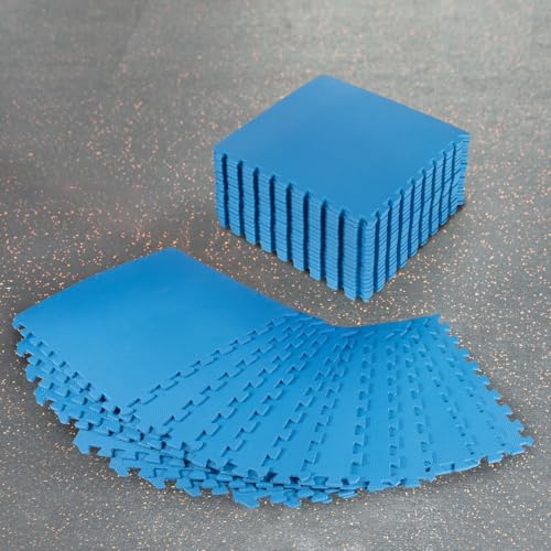 FORZA ineinandergreifende Boden-Gymnastikmatten │ 60cm² große Fliesen │ Eva-Schaumstoffpolsterung (Blau, 8 Packung) von FORZA