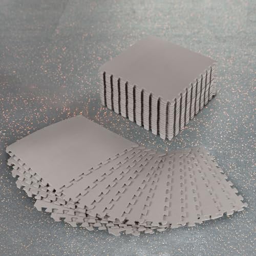 FORZA ineinandergreifende Boden-Gymnastikmatten │ 60cm² große Fliesen │ Eva-Schaumstoffpolsterung (Grau, 4 Packung) von FORZA
