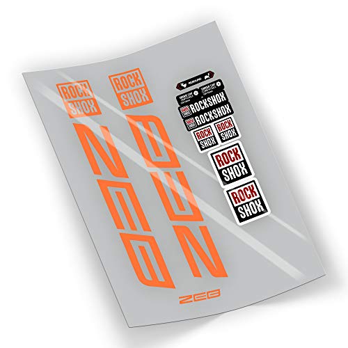 FA221 Aufkleber Gabel Rock Shox Zeb 2021 Selbstcollant Aufkleber Sticker (Orange) von FORZADESIVI