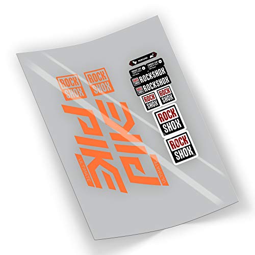 FA224 Aufkleber Gabel Rock Shox Pike Ultimate 2021 Selbstcollant Aufkleber Sticker (Orange) von FORZADESIVI