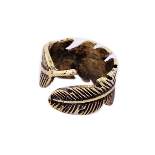 FOReverweihuajz Unisex Vintage Blattfeder Open Fingerring Antike Bronze Ring Hand Dekor Für Party Alltag von FOReverweihuajz