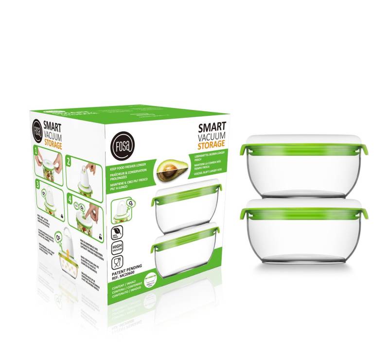 FOSA HOME Vakuumbehälter Madrid Behälter rund 2x600ml von FOSA HOME