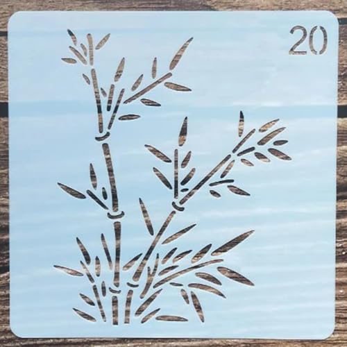 Wiederverwendbare Schablonen, 13 x 13 cm, Blumen-Rosen-Schablone zum Malen auf Holz, Möbel, Boden, Dekoration, Heimwerkerbedarf, Stil 1 von FOSANGNANTU
