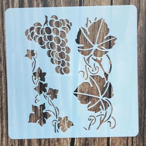 Wiederverwendbare Schablonen, 13 x 13 cm, Pflanzen-Ranken-Schablone zum Malen auf Holz, Möbel, Boden, Dekoration, Heimwerkerbedarf, Stil 3 von FOSANGNANTU
