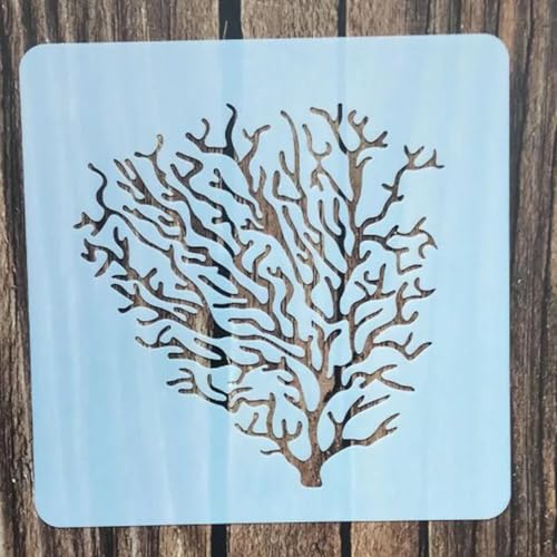 Wiederverwendbare Schablonen, 13 x 13 cm, Pflanzen-Ranken-Schablone zum Malen auf Holz, Möbel, Boden, Dekoration, Heimwerkerbedarf, Stil 4 von FOSANGNANTU