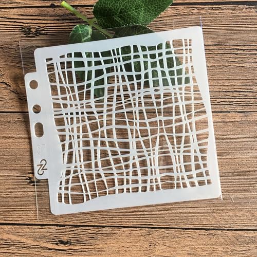 Wiederverwendbare Schablonen, 13 x 13 cm, Totenkopf-Blume, quadratische Schablone zum Malen auf Holz, Möbel, Boden, Dekoration, Heimwerkerbedarf, Stil 2 von FOSANGNANTU