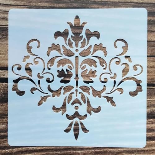 Wiederverwendbare Schablonen, 15 x 15 cm, Blumen-Flügel-Schablone zum Malen auf Holz, Möbel, Boden, Dekoration, Heimwerkerbedarf, Stil 1 von FOSANGNANTU