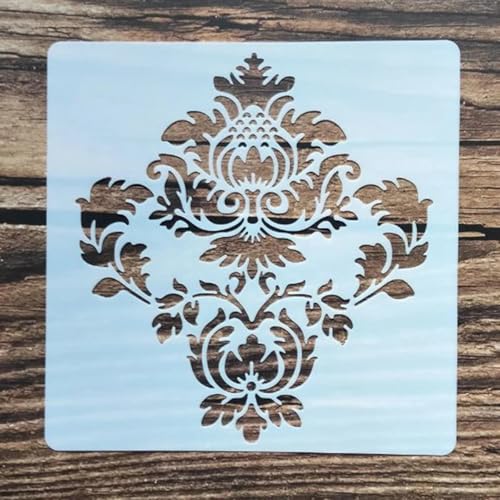 Wiederverwendbare Schablonen, 15 x 15 cm, Blumen-Flügel-Schablone zum Malen auf Holz, Möbel, Boden, Dekoration, Heimwerkerbedarf, Stil 3 von FOSANGNANTU