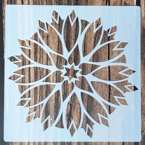 Wiederverwendbare Schablonen, 15 x 15 cm, Retro-Muster, Flügel-Schablone zum Malen auf Holz, Möbel, Boden, Dekoration, Heimwerkerbedarf, Stil 2 von FOSANGNANTU