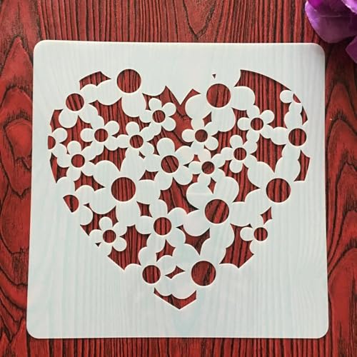Wiederverwendbare Schablonen, 20 x 20 cm, Liebesschablone zum Malen auf Holz, Möbel, Boden, Dekoration, DIY-Zubehör Wiederverwendbare Schablonen, 20 x 20 cm, Liebesschablone zum Malen auf Holz, Möbel, Boden, Dekoration, DIY-Zubehör von FOSANGNANTU