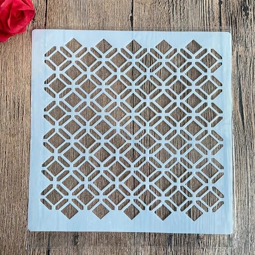 Wiederverwendbare Schablonen, 20 x 20 cm, quadratische Schablone zum Malen auf Holz, Möbel, Boden, Dekoration, Heimwerkerbedarf, Stil 3 Wiederverwendbare Schablonen, 20 x 20 cm, quadratische Schablone zum Malen auf Holz, Möbel, Boden, Dekoration, Heimwerkerbedarf, Stil 3 von FOSANGNANTU