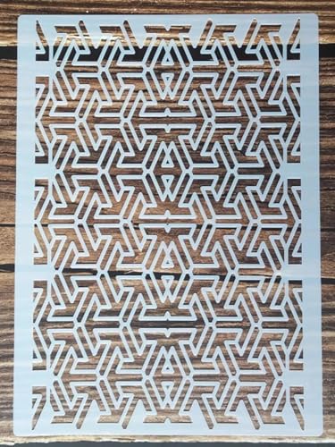 Wiederverwendbare Schablonen, 21 x 29 cm, Geometrie, Wolfsflügel, Schablone zum Malen auf Holz, Möbel, Boden, Dekoration, Heimwerkerbedarf, Stil 4 von FOSANGNANTU