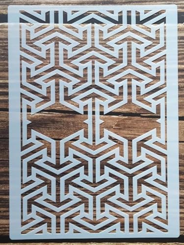 Wiederverwendbare Schablonen, 21 x 29 cm, Geometrie, Wolfsflügel, Schablone zum Malen auf Holz, Möbel, Boden, Dekoration, Heimwerkerbedarf, Stil 7 Wiederverwendbare Schablonen, 21 x 29 cm, Geometrie, Wolfsflügel, Schablone zum Malen auf Holz, Möbel, Boden, Dekoration, Heimwerkerbedarf, Stil 7 von FOSANGNANTU