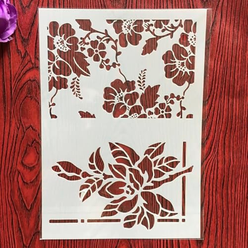 Wiederverwendbare Schablonen, 29 x 21 cm, Blumenblätter, Schablone zum Malen auf Holz, Möbel, Boden, Dekoration, DIY-Zubehör Wiederverwendbare Schablonen, 29 x 21 cm, Blumenblätter, Schablone zum Malen auf Holz, Möbel, Boden, Dekoration, DIY-Zubehör von FOSANGNANTU