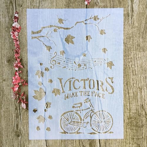 Wiederverwendbare Schablonen, 29 x 21 cm, Buchstaben-Blumen-Schablone zum Malen auf Holz, Möbel, Boden, Dekoration, Heimwerkerbedarf, Stil 4 von FOSANGNANTU