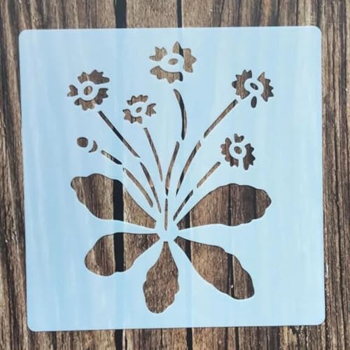 Wiederverwendbare Schablonen, 5 x 15 cm, Blumenschablone zum Malen auf Holz, Möbel, Boden, Dekoration, Heimwerkerbedarf, Stil 3 von FOSANGNANTU