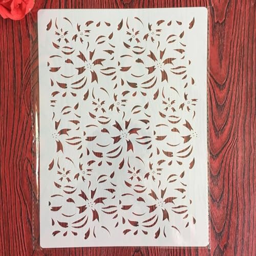 Wiederverwendbare Schablonen, A4, 29 x 21 cm, Blumenschablone zum Malen auf Holz, Möbel, Boden, Dekoration, DIY-Zubehör Wiederverwendbare Schablonen, A4, 29 x 21 cm, Blumenschablone zum Malen auf Holz, Möbel, Boden, Dekoration, DIY-Zubehör von FOSANGNANTU