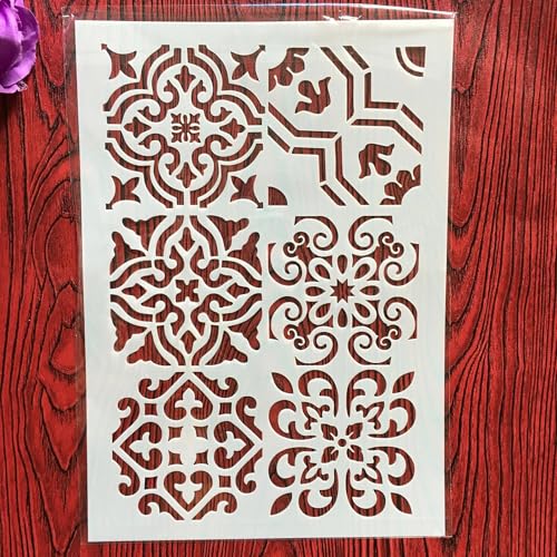 Wiederverwendbare Schablonen, A4, 29 x 21 cm, Blumenschablone zum Malen auf Holzmöbeln, Bodendekoration, DIY-Zubehör Wiederverwendbare Schablonen, A4, 29 x 21 cm, Blumenschablone zum Malen auf Holzmöbeln, Bodendekoration, DIY-Zubehör von FOSANGNANTU