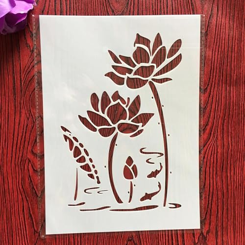 Wiederverwendbare Schablonen, A4, 29 x 21 cm, Blumenschablone zum Malen auf Holzmöbeln, Bodendekoration, DIYzubehör, Muster B Wiederverwendbare Schablonen, A4, 29 x 21 cm, Blumenschablone zum Malen auf Holzmöbeln, Bodendekoration, DIYzubehör, Muster B von FOSANGNANTU
