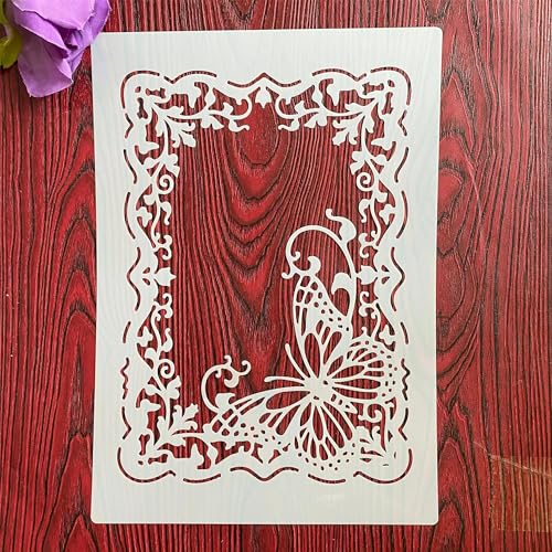 Wiederverwendbare Schablonen, A4, 29 x 21 cm, Fotorahmen-Schablone zum Malen auf Holz, Möbel, Boden, Dekoration, DIY-Zubehör Wiederverwendbare Schablonen, A4, 29 x 21 cm, Fotorahmen-Schablone zum Malen auf Holz, Möbel, Boden, Dekoration, DIY-Zubehör von FOSANGNANTU