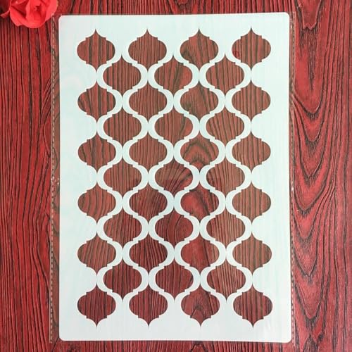 Wiederverwendbare Schablonen, A4, 29 x 21 cm, Kunstmuster-Schablone zum Malen auf Holz, Möbel, Boden, Dekoration, DIY-Zubehör Wiederverwendbare Schablonen, A4, 29 x 21 cm, Kunstmuster-Schablone zum Malen auf Holz, Möbel, Boden, Dekoration, DIY-Zubehör von FOSANGNANTU