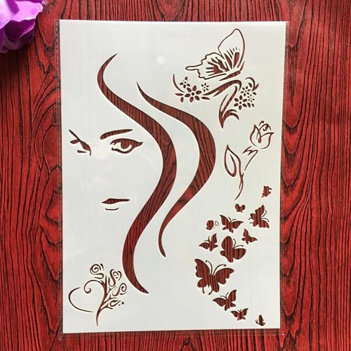 Wiederverwendbare Schablonen, A4, 29 x 21 cm, Rosen-Schablone zum Malen auf Holzmöbeln, Bodendekoration, DIY-Zubehör Wiederverwendbare Schablonen, A4, 29 x 21 cm, Rosen-Schablone zum Malen auf Holzmöbeln, Bodendekoration, DIY-Zubehör von FOSANGNANTU