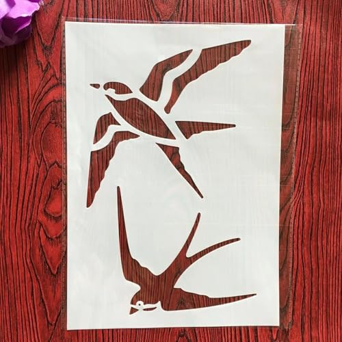 Wiederverwendbare Schablonen, A4, 29 x 21 cm, Tier-Schwalbe, Vogel, Schablone zum Malen auf Holz, Möbel, Boden, Dekoration, DIY-Zubehör von FOSANGNANTU
