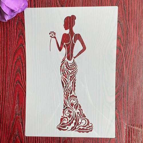 Wiederverwendbare Schablonen, A4, 29 x 21 cm, edle Schönheitsschablone zum Malen auf Holz, Möbel, Boden, Dekoration, DIY-Zubehör von FOSANGNANTU