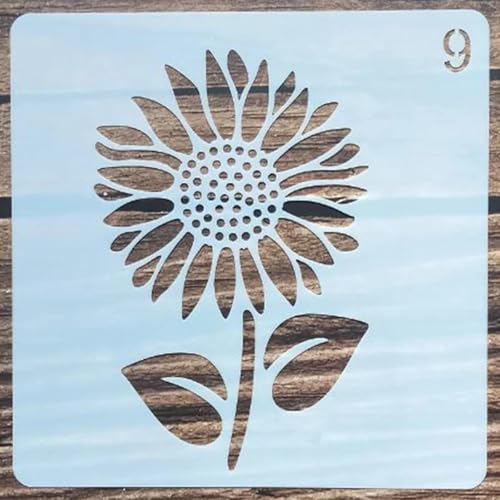 Wiederverwendbare Schablonen, Blumengirlande, Schablone zum Malen auf Holz, Möbel, Boden, Dekoration, Heimwerkerbedarf, Stil 3, 13 x 13 cm von FOSANGNANTU