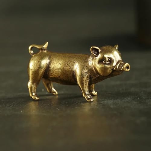 FOSANGPUSHI Messingfiguren und Statuen, 3,4 x 2 cm, Retro-Messing, handgefertigt, Schweine-Miniaturen, Schreibtisch-Ornament, Metall, Kupfer, Tiermodell, Tee-Haustier-Dekoration FOSANGPUSHI Messingfiguren und Statuen, 3,4 x 2 cm, Retro-Messing, handgefertigt, Schweine-Miniaturen, Schreibtisch-Ornament, Metall, Kupfer, Tiermodell, Tee-Haustier-Dekoration von FOSANGPUSHI